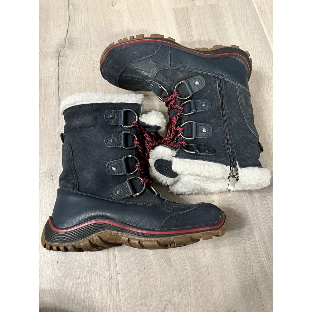 Pajar Pajar-Tex Waterproof Faux Fur Lined Mid-Calf Snow Boots Navy Blue US 8.5